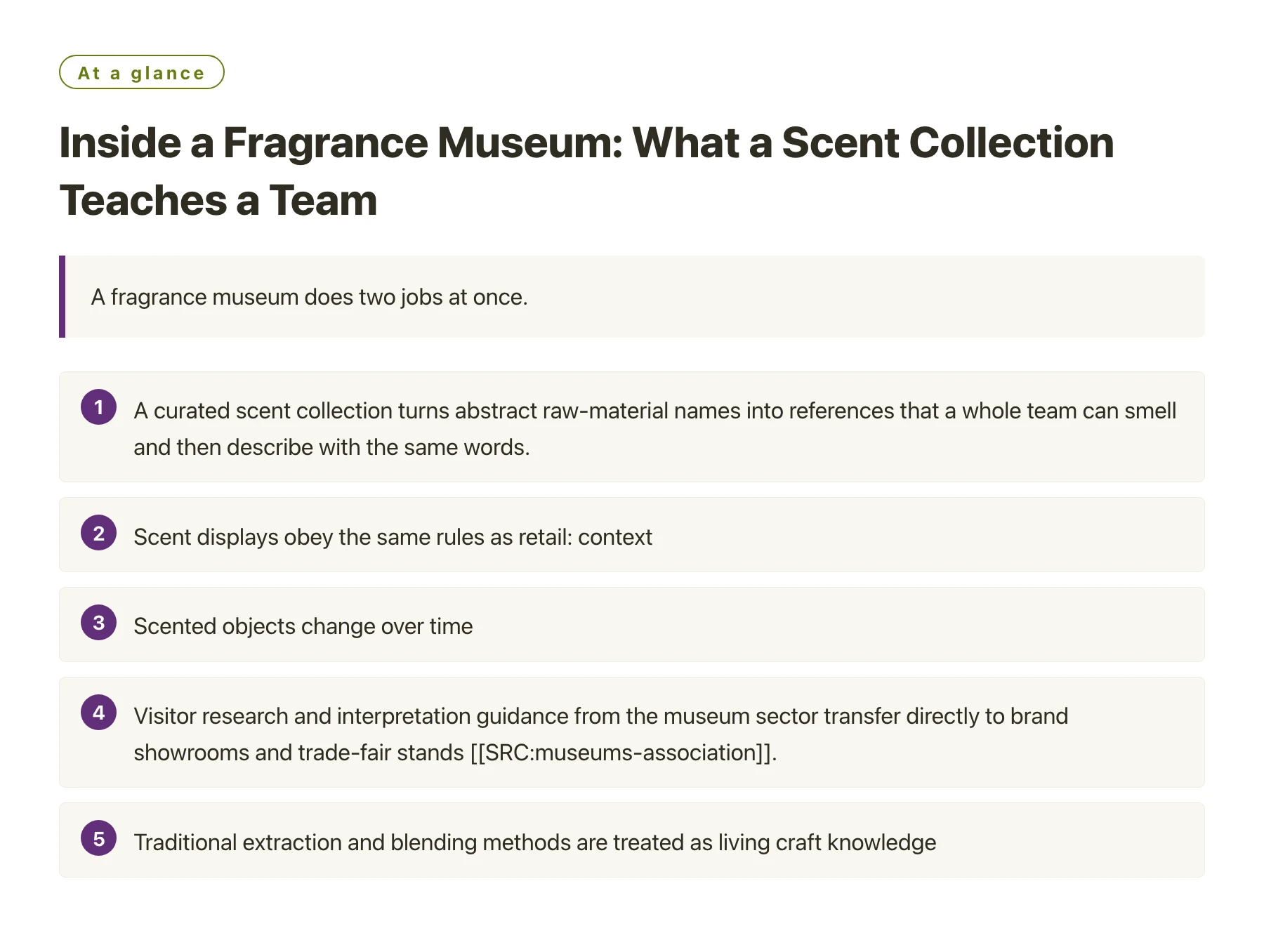Inside a Fragrance Museum: What a Scent Collection Teaches a Team——全文要点速览